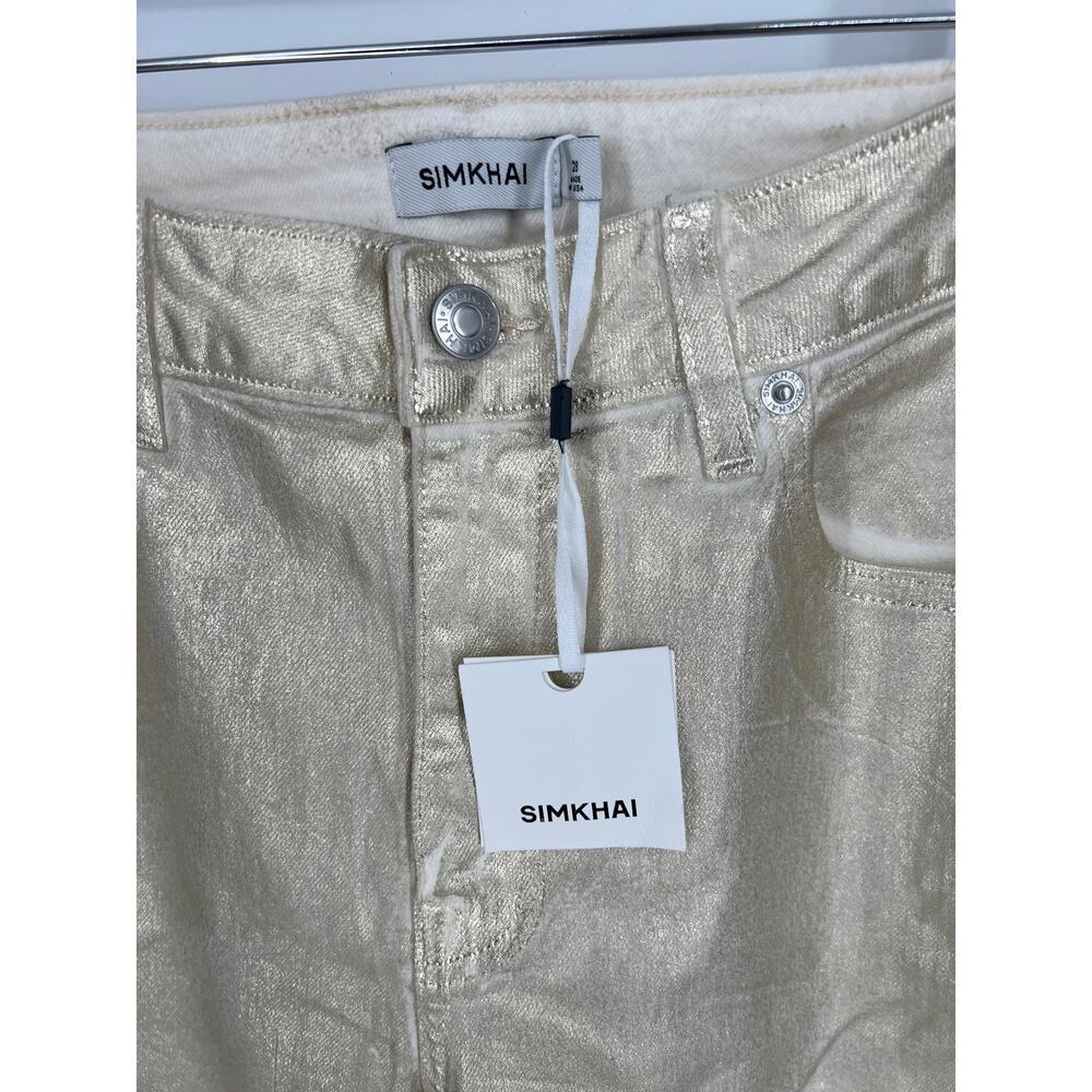 Tuckernuck SIMKHAI Gold Foil Rae High Rise Ankle Skinny Pants NWT Size 28 - Picture 12 of 12